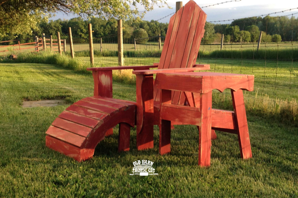 Rustic Adirondack Chairs in The Sunset